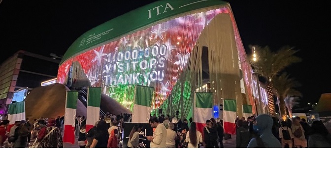 Italy Pavilion at Expo 2020 Dubai records one million visitors, 10 million virtual users