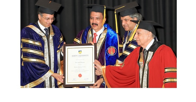 Dr. Azad Moopen honoured with a Doctorate for Philanthropy by Amity University, Dubai